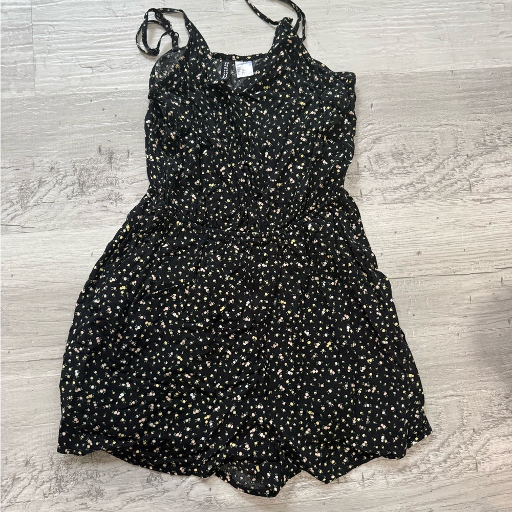 Charming Black Floral Romper